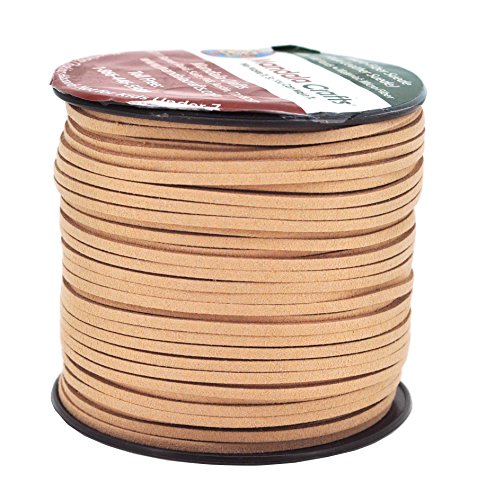 Mandala Crafts 2.65mm Faux Suede Cord - Flat Vegan Leather Cord for Jewelry Making Beading - Micro Fiber Leather String Cord Leather Lace for Leather Lacing Necklace Bracelet