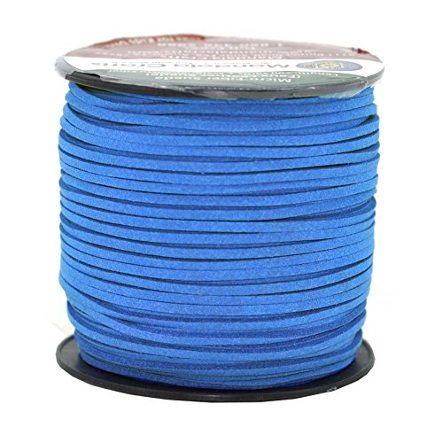 Mandala Crafts 2.65mm Faux Suede Cord - Flat Vegan Leather Cord for Jewelry Making Beading - Micro Fiber Leather String Cord Leather Lace for Leather Lacing Necklace Bracelet