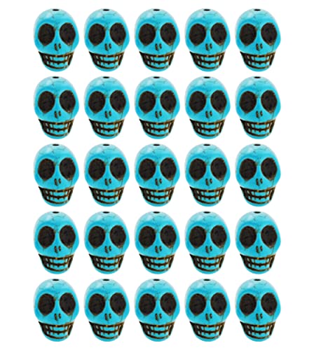 Mandala Crafts Howlite Carved Skull Beads for Jewelry Making Skull Charms - Small Skulls for Crafts - Bulk Skeleton Beads Skull Head Beads for Bracelet Spacer Necklace