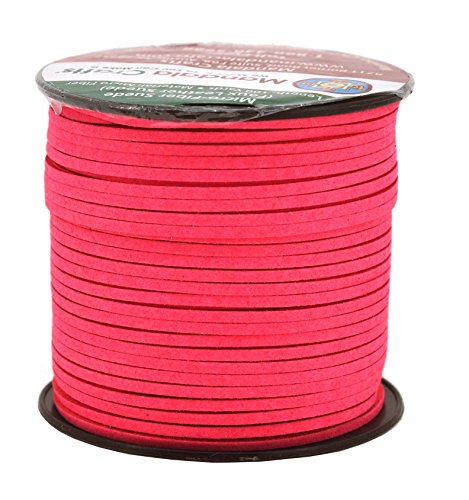 Mandala Crafts 2.65mm Faux Suede Cord - Flat Vegan Leather Cord for Jewelry Making Beading - Micro Fiber Leather String Cord Leather Lace for Leather Lacing Necklace Bracelet