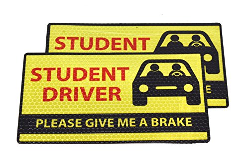 Mandala Crafts Removable Magnetic Student Driver Magnet Sticker Car Bumper Caution Signs (Two Magnets)