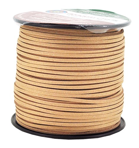 Mandala Crafts 2.65mm Faux Suede Cord - Flat Vegan Leather Cord for Jewelry Making Beading - Micro Fiber Leather String Cord Leather Lace for Leather Lacing Necklace Bracelet