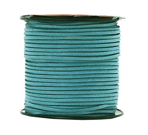 Mandala Crafts 2.65mm Faux Suede Cord - Flat Vegan Leather Cord for Jewelry Making Beading - Micro Fiber Leather String Cord Leather Lace for Leather Lacing Necklace Bracelet