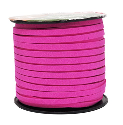 Mandala Crafts Faux Suede Cord - Flat Vegan Leather Cord for Jewelry Making Beading - Micro Fiber Leather String Cord Leather Lace for Leather Lacing Necklace Bracelet 5MM 50 Yards