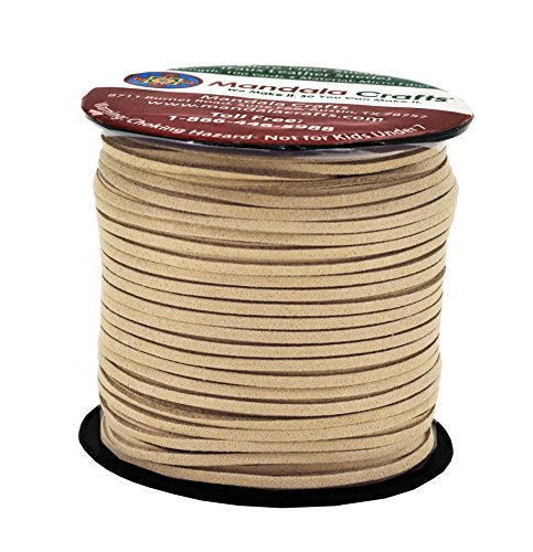 Mandala Crafts 2.65mm Faux Suede Cord - Flat Vegan Leather Cord for Jewelry Making Beading - Micro Fiber Leather String Cord Leather Lace for Leather Lacing Necklace Bracelet
