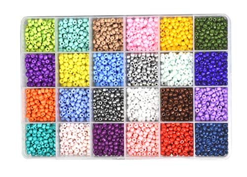 Mandala Crafts Glass Seed Beads for Jewelry Making Mini Glass Beads for Bracelets Waist Beads - Small Pony Beads Kit Bulk Beading Supplies for Crafts