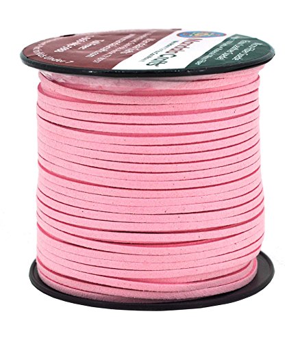 Mandala Crafts 2.65mm Faux Suede Cord - Flat Vegan Leather Cord for Jewelry Making Beading - Micro Fiber Leather String Cord Leather Lace for Leather Lacing Necklace Bracelet