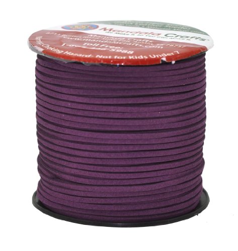 Mandala Crafts 2.65mm Faux Suede Cord - Flat Vegan Leather Cord for Jewelry Making Beading - Micro Fiber Leather String Cord Leather Lace for Leather Lacing Necklace Bracelet