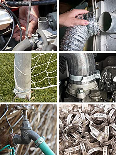 Stainless Steel Hose Clamps Adjustable Worm Gear Assortment - Pipe Clamps for Dryer Vent Radiator