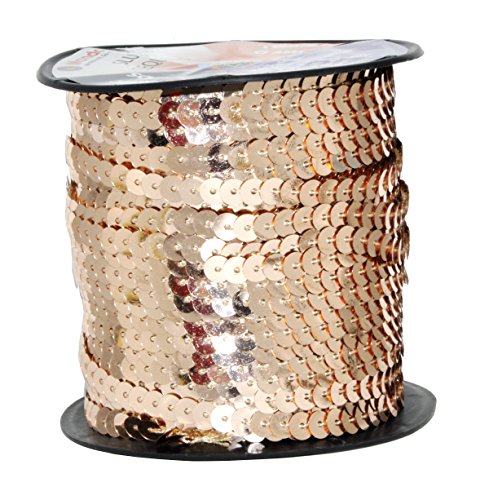 Mandala Crafts Flat Sequin Strip Trim on Strings for Crafts, Fringe, and Sewing; 100 Yard Roll