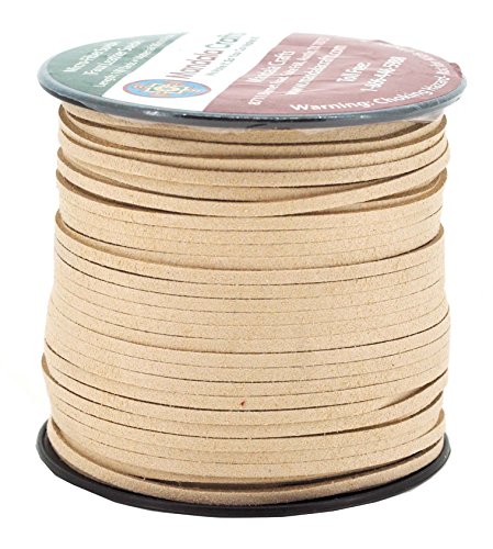 Mandala Crafts 2.65mm Faux Suede Cord - Flat Vegan Leather Cord for Jewelry Making Beading - Micro Fiber Leather String Cord Leather Lace for Leather Lacing Necklace Bracelet