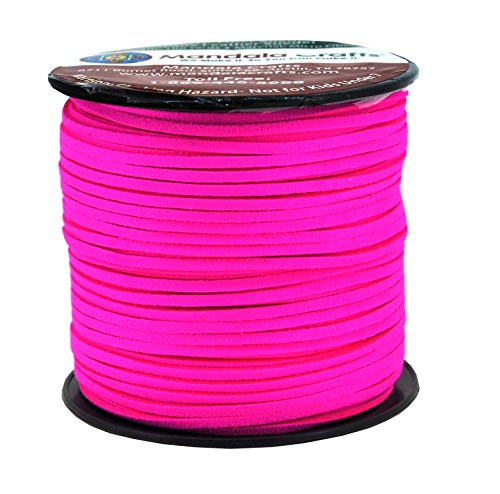 Mandala Crafts 2.65mm Faux Suede Cord - Flat Vegan Leather Cord for Jewelry Making Beading - Micro Fiber Leather String Cord Leather Lace for Leather Lacing Necklace Bracelet