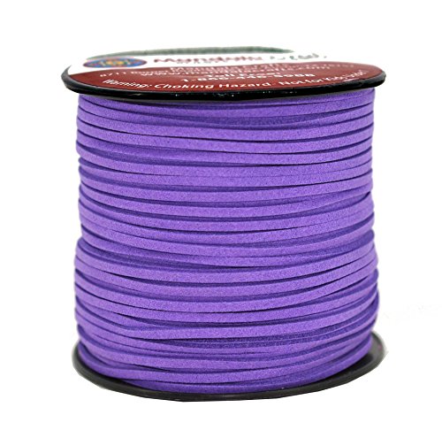 Mandala Crafts 2.65mm Faux Suede Cord - Flat Vegan Leather Cord for Jewelry Making Beading - Micro Fiber Leather String Cord Leather Lace for Leather Lacing Necklace Bracelet