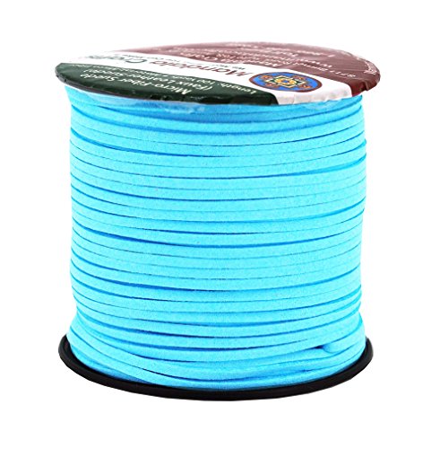 Mandala Crafts 2.65mm Faux Suede Cord - Flat Vegan Leather Cord for Jewelry Making Beading - Micro Fiber Leather String Cord Leather Lace for Leather Lacing Necklace Bracelet