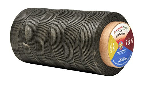 Flat Waxed Thread for Leather Sewing - Leather Thread Wax String Polyester Cord for Leather Craft Stitching Bookbinding by Mandala Crafts