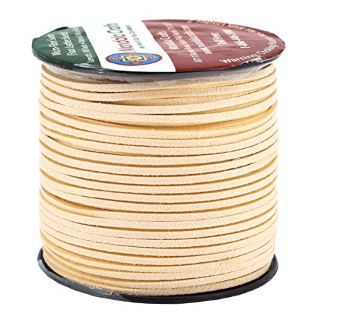 Mandala Crafts 2.65mm Faux Suede Cord - Flat Vegan Leather Cord for Jewelry Making Beading - Micro Fiber Leather String Cord Leather Lace for Leather Lacing Necklace Bracelet