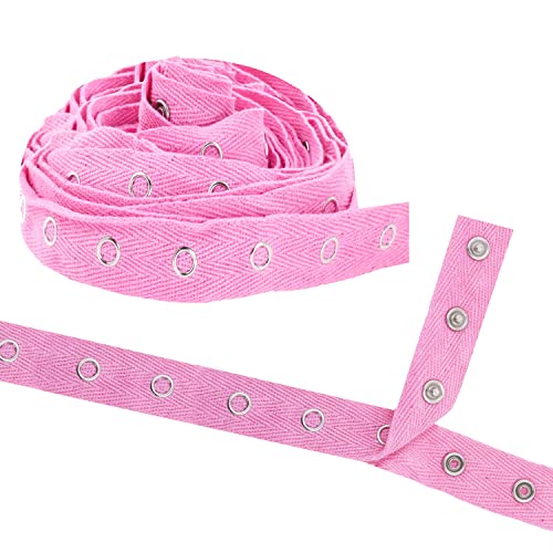 Mandala Crafts Metal Snap Tape for Sewing by Yard - Cotton Snap Button Trim Baby Snaps for Sewing - Fastener Button Strips Snap Tape for Baby Clothes 3 Yards Snap Tape