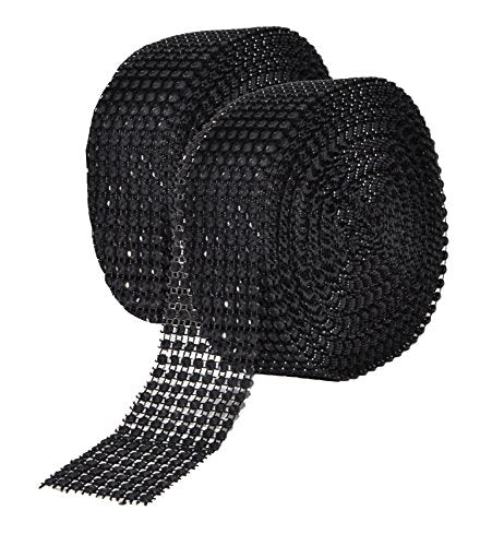 Black Crystal Mesh Ribbon Roll for Party