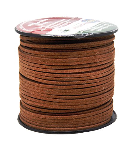Mandala Crafts 2.65mm Faux Suede Cord - Flat Vegan Leather Cord for Jewelry Making Beading - Micro Fiber Leather String Cord Leather Lace for Leather Lacing Necklace Bracelet