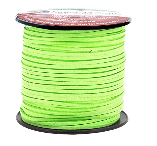 Mandala Crafts 2.65mm Faux Suede Cord - Flat Vegan Leather Cord for Jewelry Making Beading - Micro Fiber Leather String Cord Leather Lace for Leather Lacing Necklace Bracelet