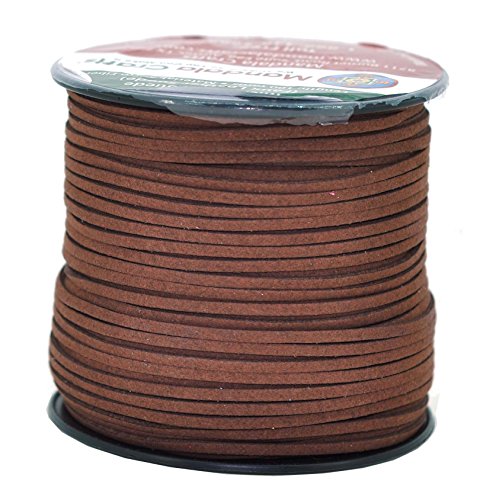 Mandala Crafts 2.65mm Faux Suede Cord - Flat Vegan Leather Cord for Jewelry Making Beading - Micro Fiber Leather String Cord Leather Lace for Leather Lacing Necklace Bracelet