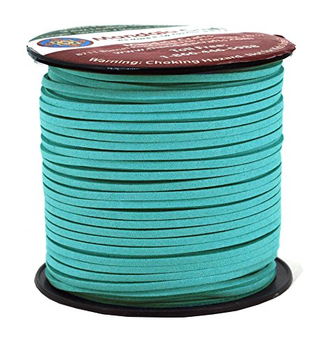 Mandala Crafts 2.65mm Faux Suede Cord - Flat Vegan Leather Cord for Jewelry Making Beading - Micro Fiber Leather String Cord Leather Lace for Leather Lacing Necklace Bracelet