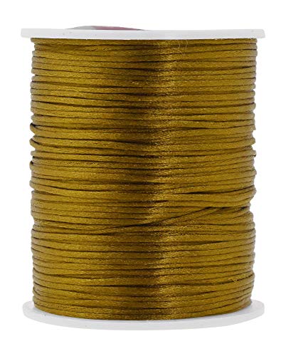Mandala Crafts Satin Rattail Cord String from Nylon for Chinese Knot, Macrame, Trim, Jewelry Making