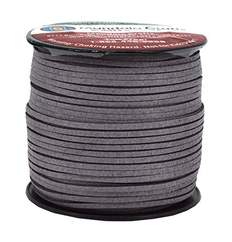 Mandala Crafts 2.65mm Faux Suede Cord - Flat Vegan Leather Cord for Jewelry Making Beading - Micro Fiber Leather String Cord Leather Lace for Leather Lacing Necklace Bracelet