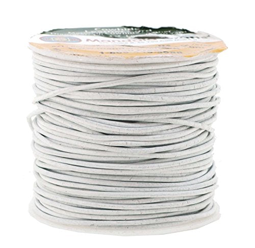 White Round Cowhide Cord