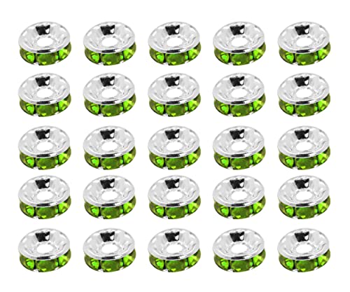 Mandala Crafts Rondelle Spacer Beads for Jewelry Making Faceted Rhinestone Beads Crystal Rondelle Beads for Jewelry Making Bracelet Necklace