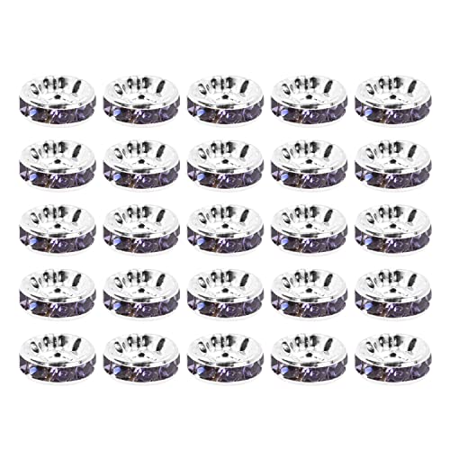 Mandala Crafts Rondelle Spacer Beads for Jewelry Making Faceted Rhinestone Beads Crystal Rondelle Beads for Jewelry Making Bracelet Necklace