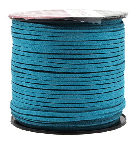 Mandala Crafts 2.65mm Faux Suede Cord - Flat Vegan Leather Cord for Jewelry Making Beading - Micro Fiber Leather String Cord Leather Lace for Leather Lacing Necklace Bracelet