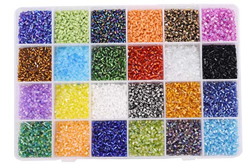 Mandala Crafts Glass Seed Beads for Jewelry Making Mini Glass Beads for Bracelets Waist Beads - Small Pony Beads Kit Bulk Beading Supplies for Crafts