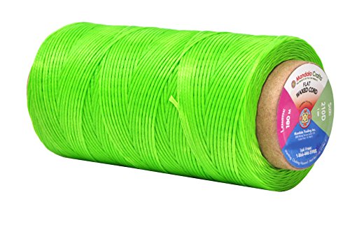 Flat Waxed Thread for Leather Sewing - Leather Thread Wax String Polyester Cord for Leather Craft Stitching Bookbinding by Mandala Crafts
