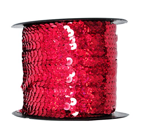 Mandala Crafts Flat Sequin Strip Trim on Strings for Crafts, Fringe, and Sewing; 100 Yard Roll