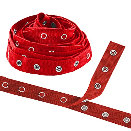 Mandala Crafts Metal Snap Tape for Sewing by Yard - Cotton Snap Button Trim Baby Snaps for Sewing - Fastener Button Strips Snap Tape for Baby Clothes 3 Yards Snap Tape