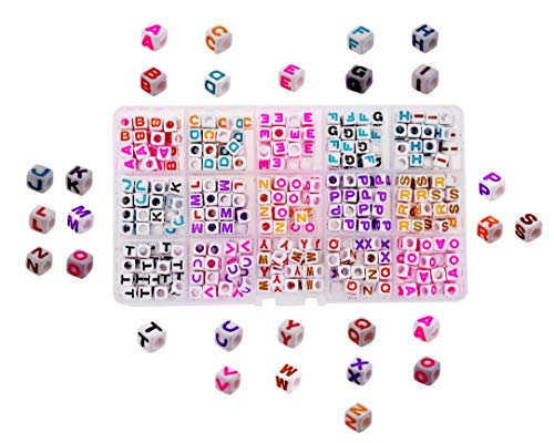 Color on White Alphabet Pony Bead Set for Jewelry Making