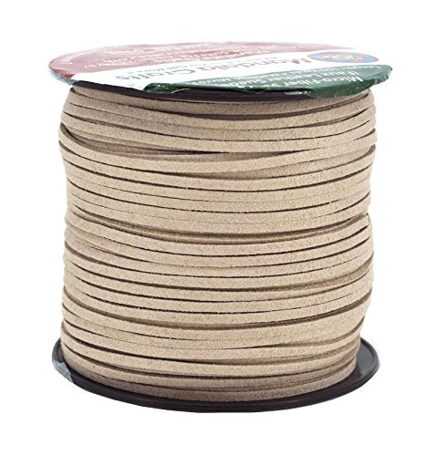 Mandala Crafts 2.65mm Faux Suede Cord - Flat Vegan Leather Cord for Jewelry Making Beading - Micro Fiber Leather String Cord Leather Lace for Leather Lacing Necklace Bracelet