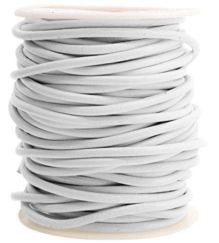 Mandala Crafts Round Cowhide Genuine Leather String Cord, Natural Rawhide Rope for Jewelry Making, Kumihimo Braiding, Shoelaces