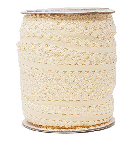 Cream Colored Decorative Elastic Ribbon
