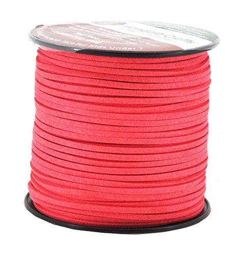 Mandala Crafts 2.65mm Faux Suede Cord - Flat Vegan Leather Cord for Jewelry Making Beading - Micro Fiber Leather String Cord Leather Lace for Leather Lacing Necklace Bracelet