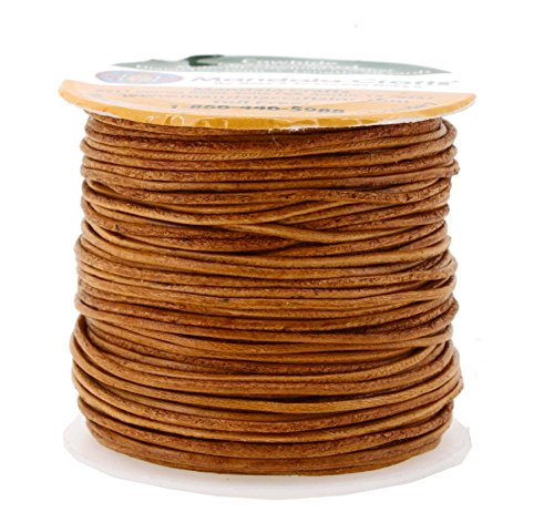 Mandala Crafts Round Cowhide Genuine Leather String Cord, Natural Rawhide Rope for Jewelry Making, Kumihimo Braiding, Shoelaces