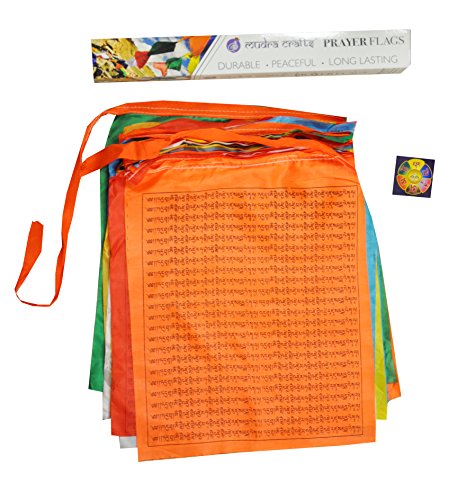 Tibetan Prayer Flag, Himalayan Lungta Windhorse Hanging Banner on a String for Decoration