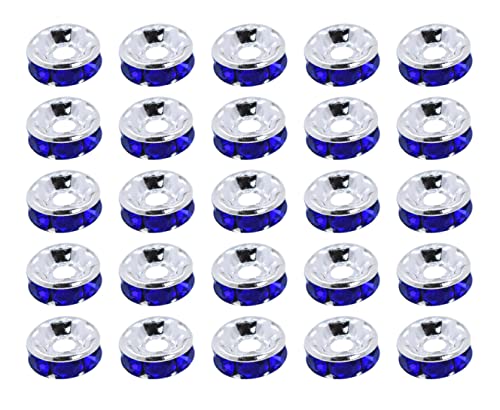 Mandala Crafts Rondelle Spacer Beads for Jewelry Making Faceted Rhinestone Beads Crystal Rondelle Beads for Jewelry Making Bracelet Necklace