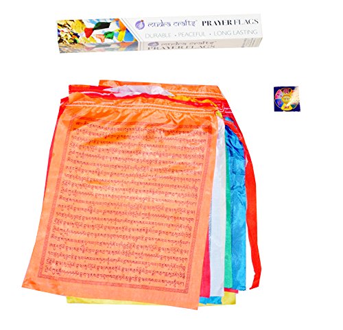 Tibetan Prayer Flag, Himalayan Lungta Windhorse Hanging Banner on a String for Decoration