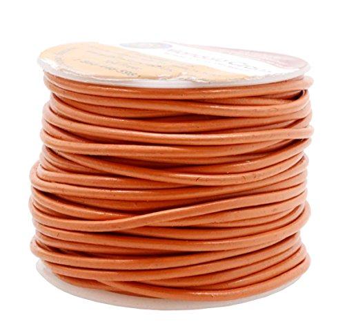 Mandala Crafts Round Cowhide Genuine Leather String Cord, Natural Rawhide Rope for Jewelry Making, Kumihimo Braiding, Shoelaces