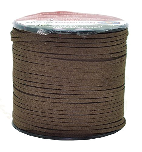 Mandala Crafts 2.65mm Faux Suede Cord - Flat Vegan Leather Cord for Jewelry Making Beading - Micro Fiber Leather String Cord Leather Lace for Leather Lacing Necklace Bracelet