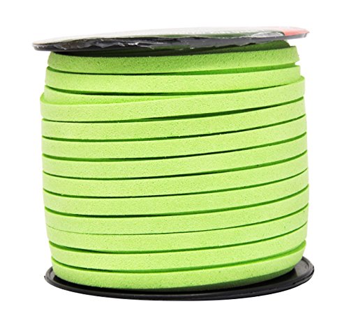 Mandala Crafts Faux Suede Cord - Flat Vegan Leather Cord for Jewelry Making Beading - Micro Fiber Leather String Cord Leather Lace for Leather Lacing Necklace Bracelet 5MM 50 Yards