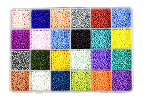 Mandala Crafts Glass Seed Beads for Jewelry Making Mini Glass Beads for Bracelets Waist Beads - Small Pony Beads Kit Bulk Beading Supplies for Crafts