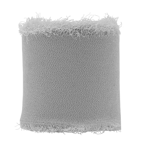 Mandala Crafts Chiffon Ribbon Fringe Ribbon Silk-Like Frayed Edge Ribbon - Handmade Rustic Fabric Ribbon for Wedding Gift Wrapping Invitation Bouquets Shower Crafts